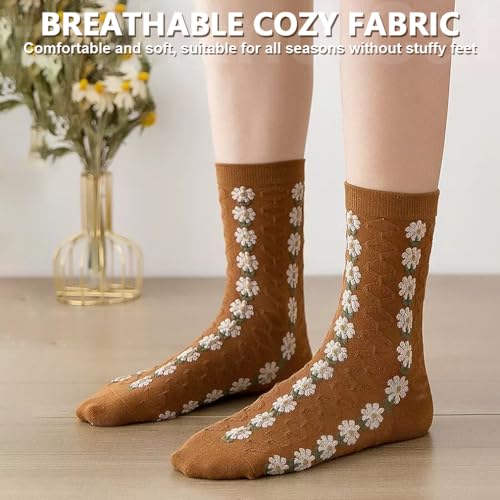 IIG Womens Novelty Cotton Crew Socks Cute Animals Socks Fun Flower Socks (fit women's shoe size 5-9)3