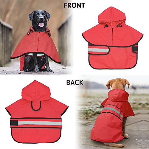 Dog Raincoat Hooded Poncho – Adjustable Waterproof Dog Rain Jacket Lightweight Reflective Dog Rain Coat Pet Slicker for Small Medium Large Dogs (Large, Bright Red) Dog Raincoat Hooded Poncho – Adjustable Waterproof Dog Rain Jacket Lightweight Reflective Dog Rain Coat Pet Slicker for Small Medium Large Dogs (Large, Bright Red)