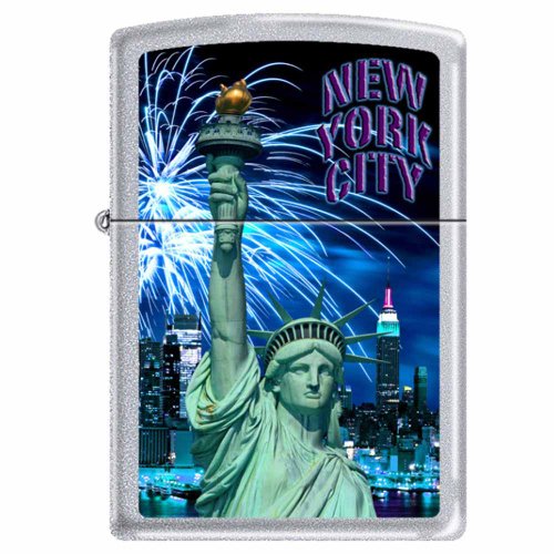 Encendedor Zippo Estatua de la Libertad Acabado Satinado miniatura 1