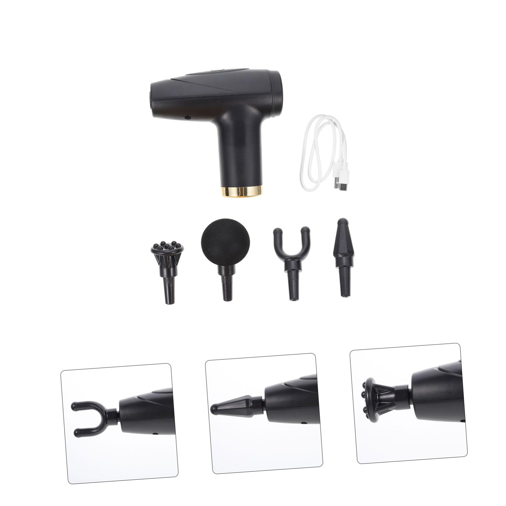 CALLARON Masajeador Corporal Doméstico 6 Niveles de Masaje Profundo, 4 Cabezales Intercambiables y Batería de 1200 Mah para Alivio Muscular en Espalda, Cuello y Piernas