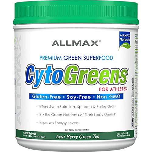 ALLMAX Nutrition - Cytogreens Super Greens Powder, Infused with Spirulina, Spinach & Barley Grass, Supports Immune Health and Digestive Function, Gluten Free and Vegan Friendly, 535 Grams