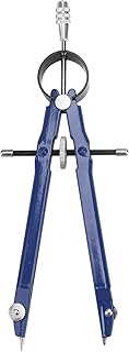 Precision Metal Compass Maths Set, Professional Drawing Tool with Lock, Ideal for Geometry Drawing Art Drafting Woodworking & Carpentry, 10 Inch Diameter Circles, Extra Lead Refills Included (Blue)