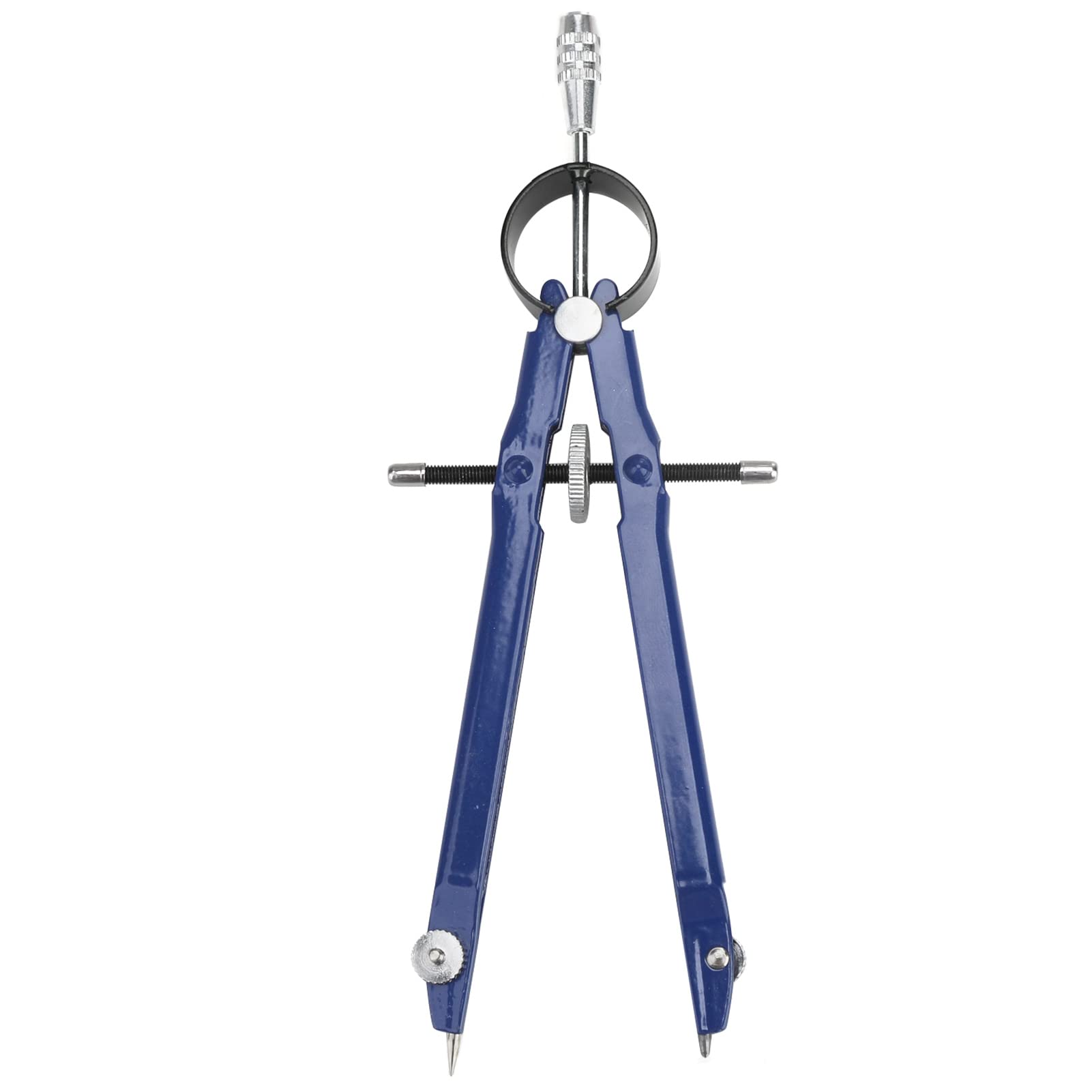 Precision Metal Compass Maths Set, Professional Drawing Tool with Lock, Ideal for Geometry Drawing Art Drafting Woodworking & Carpentry, 10 Inch Diameter Circles, Extra Lead Refills Included (Blue)