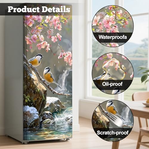 Calcomanía extraíble para refrigerador vinilo impermeable que cubre imperfecciones 8
