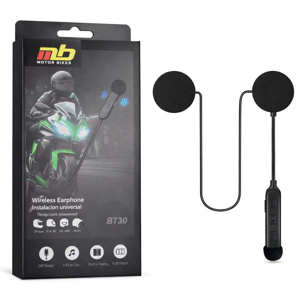 0TO6 Universal Wireless Motorcycle Helmet Bluetooth On Ear Headset,Hands-Free,Music Call Control,Automatic Call Answering,Waterproof Bluetooth 5.0 System with 50hrs Playing Time, C-Type Charging
