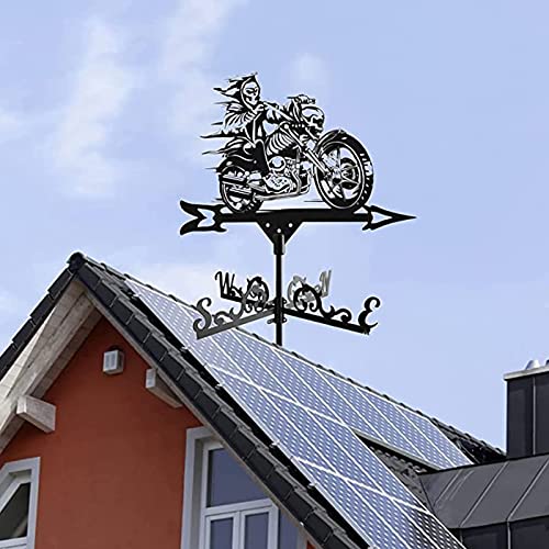 Girouette moto acier inoxydable cadeau idéal pour cour et jardin