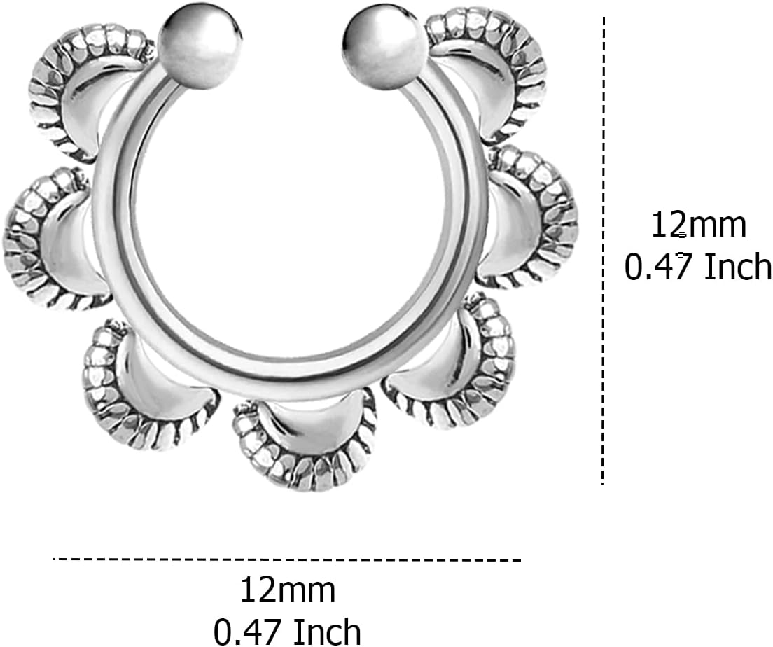 LeCalla 925 Sterling Silver Nose Rings & Studs for Women | Vintage-Inspired Piercing Gifts & Non-Pierced Nose Accessories | Hypoallergenic Clip-On & Screw Nose Pins Body Piercing Jewelry