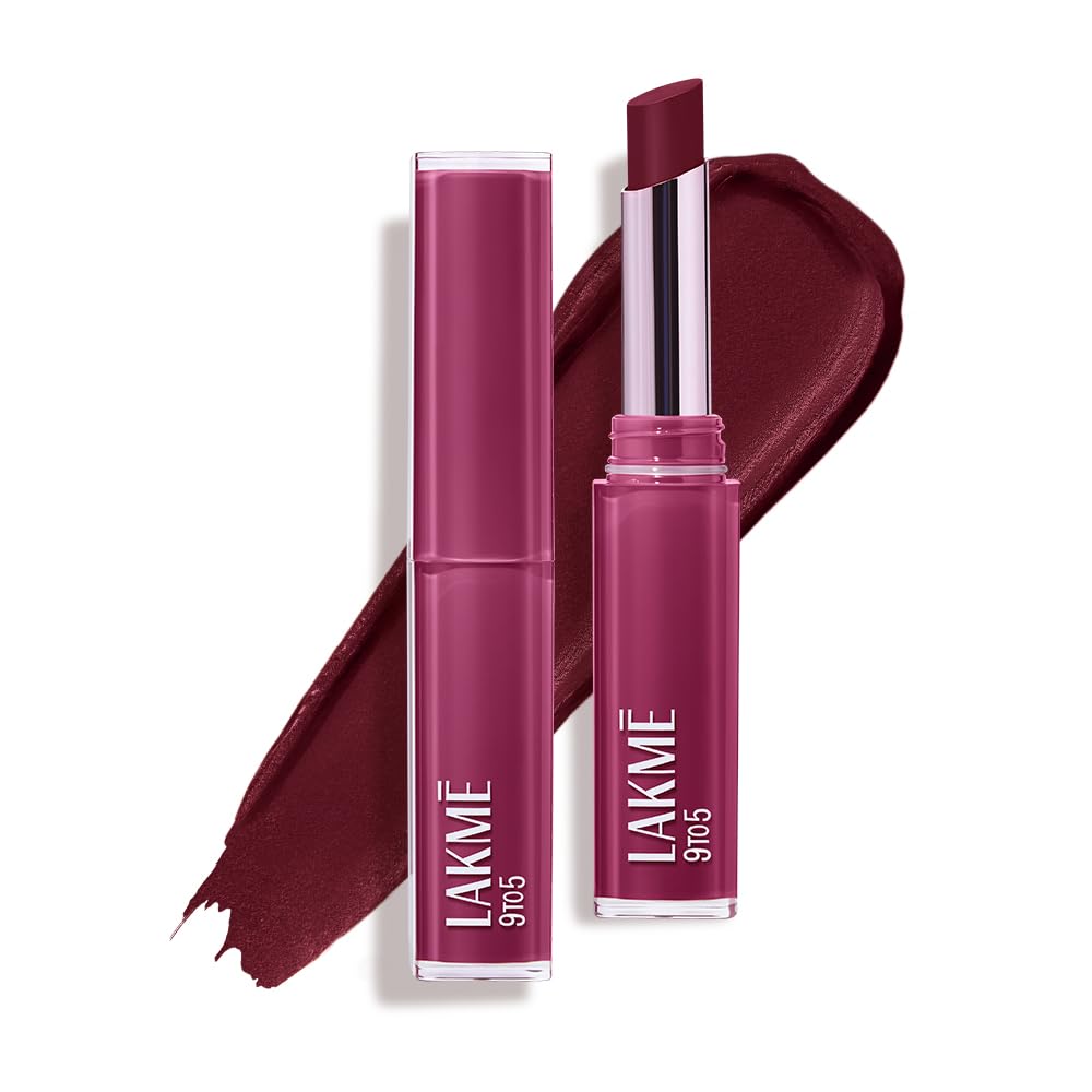 Lakme 9to5 Lip Tattoo Matte Slim Stick, Deep Wine, 2g, for Intense Color and Full Coverage, with Bakuchiol and Vitamin E, Smudgeproof and Waterproof, Long-Lasting Lipstick for Women-image-33