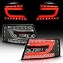 ACANII - For [Factory Non-LED Tail Light Model] 2005-2008 Audi A6 S6 C6 Smoked LED Tube Tail Lights Lamps Left+Right