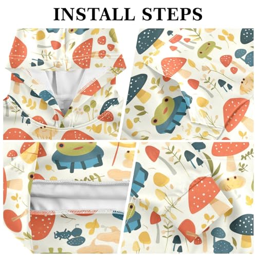 KLL Cute Frogs and Safari Mushrooms Smoke Boys And Girls Sweatshirts Sweater Casual Pullover Top Streetwear Kangaroo Pocket3