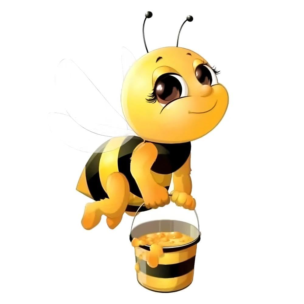 Adorable Honey Bee Eating Honey Creative Decorative Stickers Suitable for Cars Trucks(10cm)