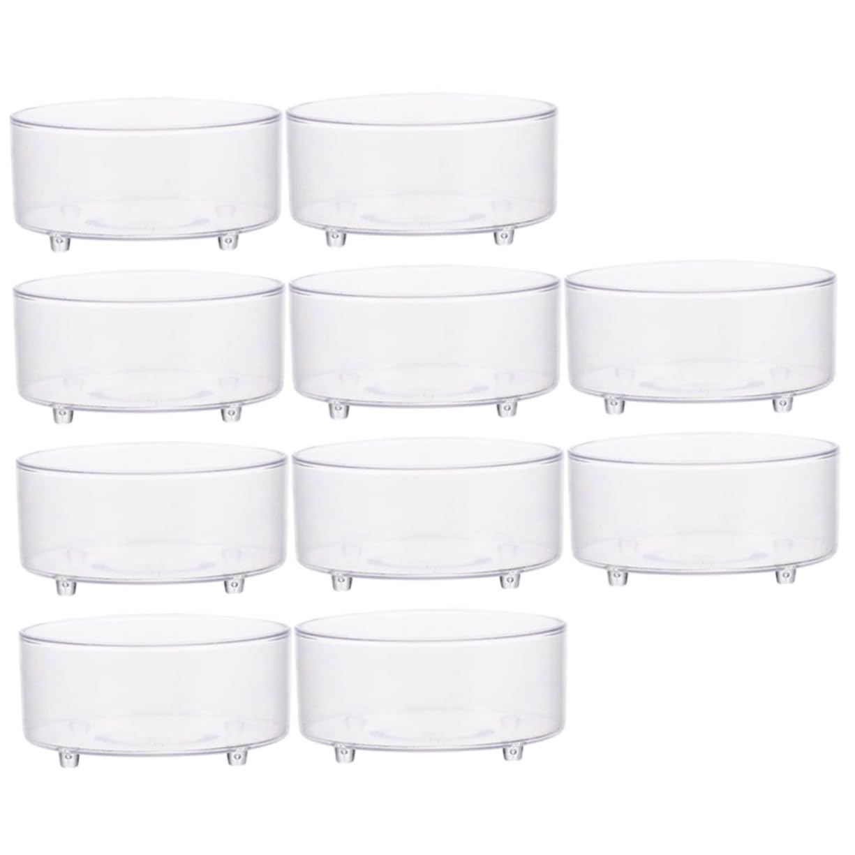 HAPINARY Reptile Food Basin 10pcs Lizard Gecko Tank Food Bowl Large Reptile Water Dish Acrylic Material