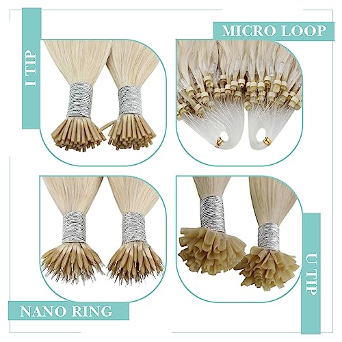 Image of YoungSee U Tip Hair Extensions Human Hair Blonde Utip Hair Extensions Light Blonde Blend Naturally Ktip Human Hair Extension for Everyday Wear 1g /Strand 50g 50 Strands