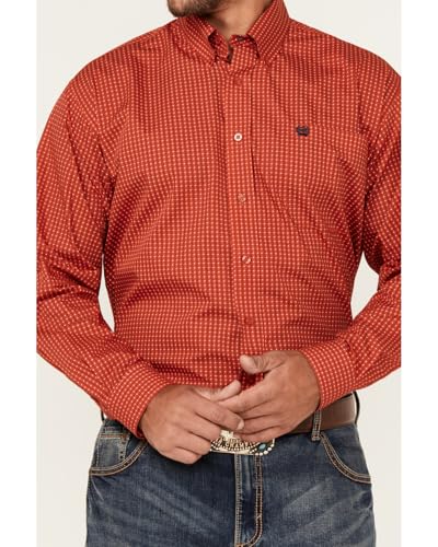 Cinch Western Shirt Mens L/S Dollar Sign Print Button MTW11058013