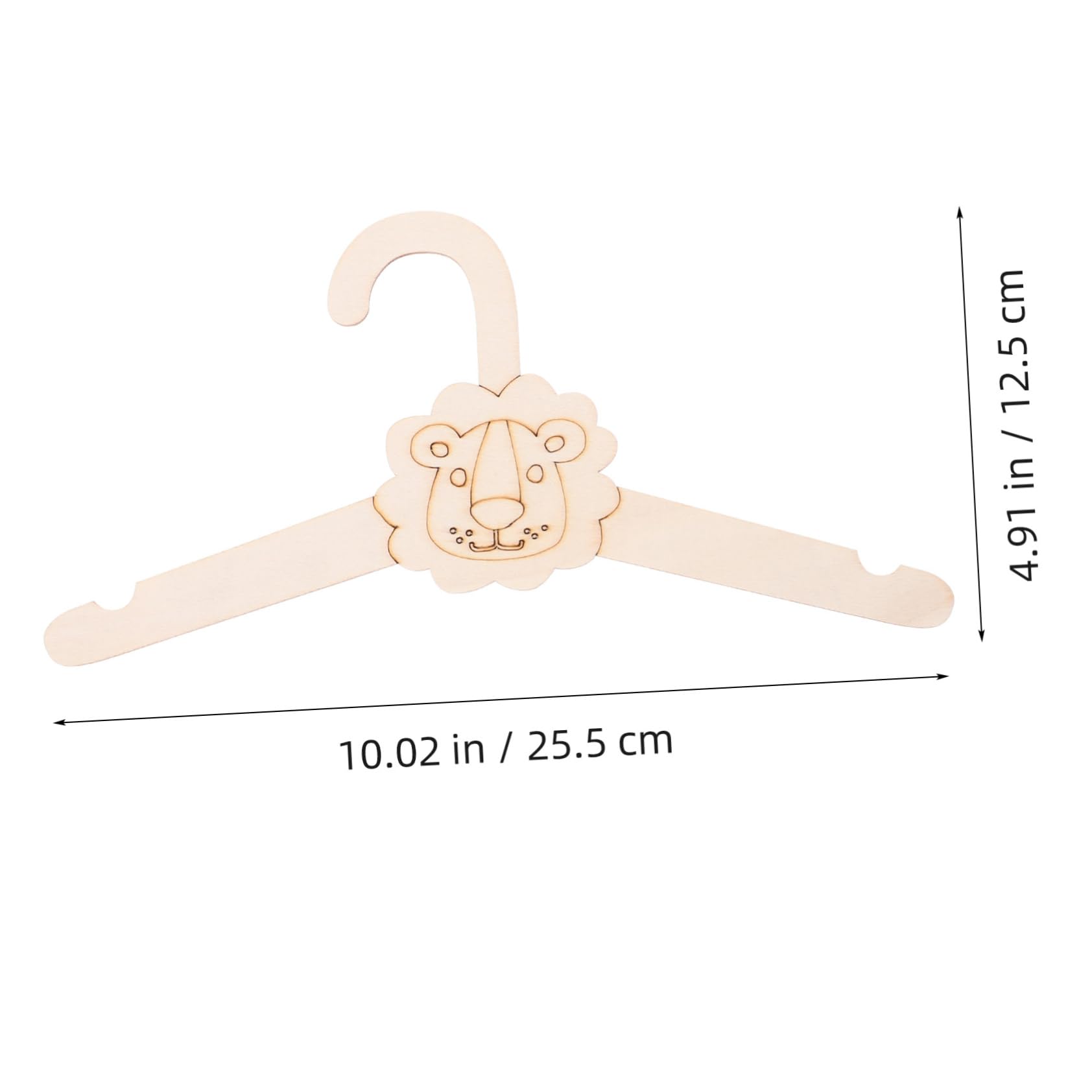 Cabilock Cute Lion Face Wooden Baby Hangers 5pcs Boys and Girls Clothing Rack for Nursery Decor