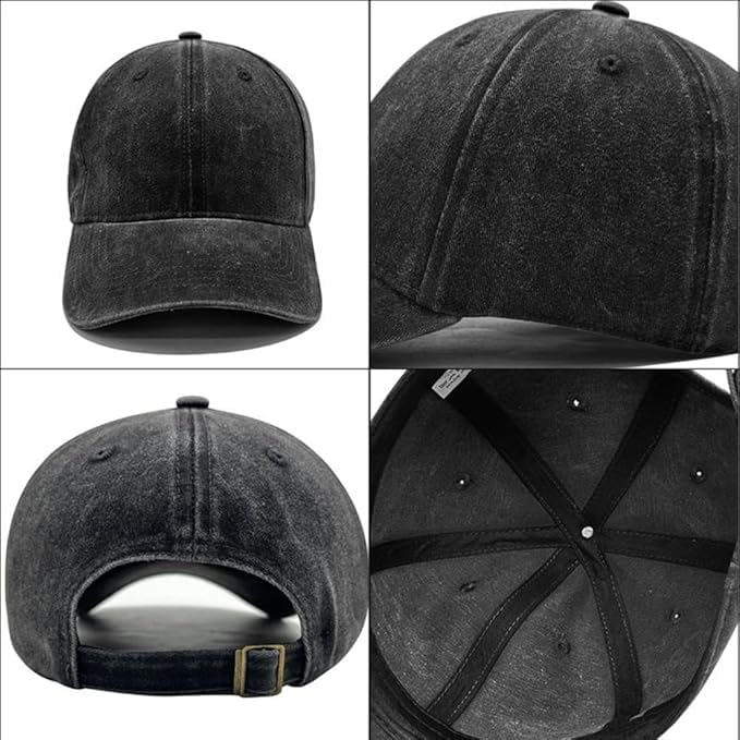 Image of kill off Plain Denim Cap Unisex Baseball Cap 100% Cotton Fits Men Women Washed Denim Adjustable Cap