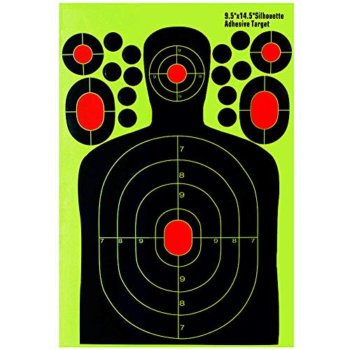 kefit 9.5x14.5 Inch Splatter Targets, Splatter Reactive Self Adhesive Shooting Targets (Shots Burst Bright Fluorescent Green) for Rifle, Gun, Airsoft, Air Rifle, BB Gun, Pistol, Pellet Gun