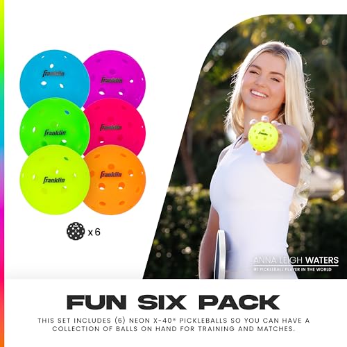 Image of Franklin Sports X-40 Outdoor Pickleballs - Official Ball of USA Pickleball, APP Tour + US Open - Regulation Size