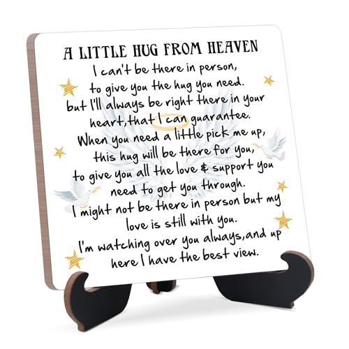 A Little Hug From Heaven, Guardian Angel Wooden Sign, Bereavement & Sympathy Gift, Memorial &...