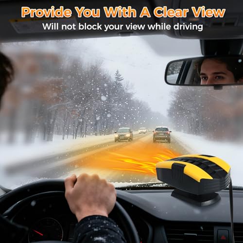 Pycoal Car Heater, 12V Portable Heater for Car Fast Heating Defogging & Defrosting, 2-In-1 Heating & Natural Wind Car Defroster, 360° Rotary Portable Car Heater with Automatic Power-off Protection by Pycoal - Image 7