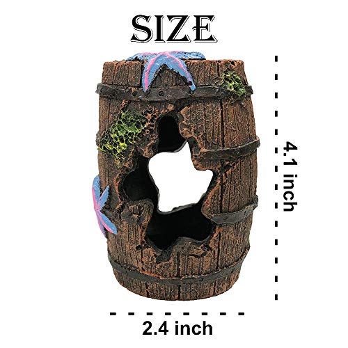 SLOCME Aquarium Broken Barrel Decorations - Betta Cave Hideout Wood Trunk Log for Fish Tank - Image 4