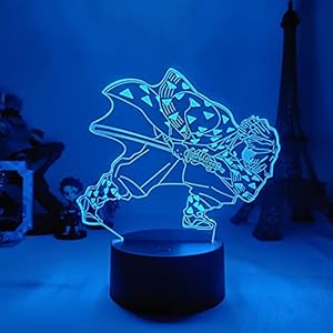 Anime Veilleuse Table Lampe LED 16 Couleurs Tanjirou Nezuko Zenitsu Lampe LED Japonais Anime Éclairage Décoratif pour Enfants Bébé (Zenitsu)