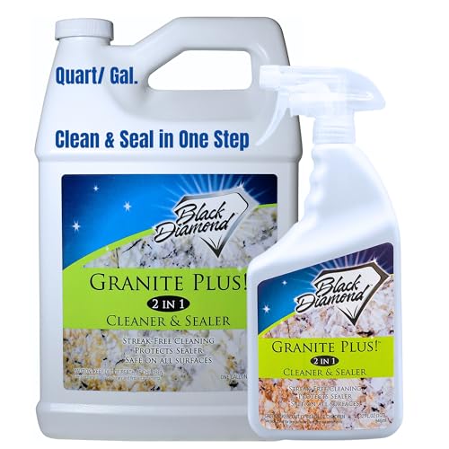 Comparison: Best Cleaner For Black Granite 8 Black Diamond Stoneworks GRANITE PLUS! 2 in 1 Cleaner & Sealer for Granite, Marble, Travertine, Limestone, Ready to Use! (1-Quart/1-Gallon)