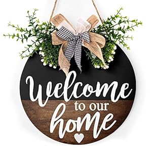 Welcome to Our Home Wooden Front Door Sign Welcome Sign Rustic Round Wreath Wall Hanger Porch Decor Spring and Summer Farmhouse Decoration Housewarming 12 Inches Inch 12 Inch Welcome to Our Home Wooden Front Door Sign Welcome Sign Rustic Round Wreath Wall Hanger Porch Decor Spring and Summer Farmhouse Decoration Housewarming 12 Inches Inch 12 Inch
