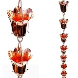 Stanwood Rain Chain Tulip Flower Blossom Copper Rain Chain, 8-Feet