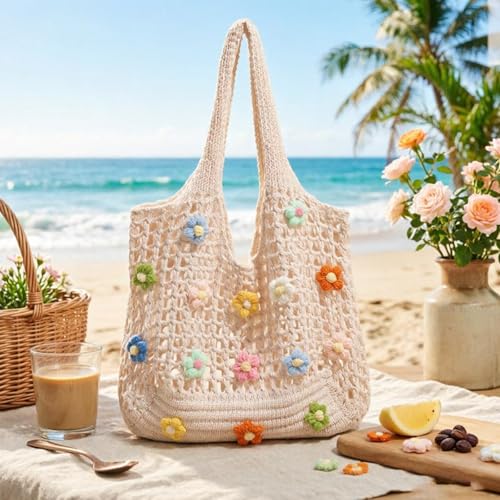 Bolso Tote de Playa Boho Crochet para Mujer miniatura 3