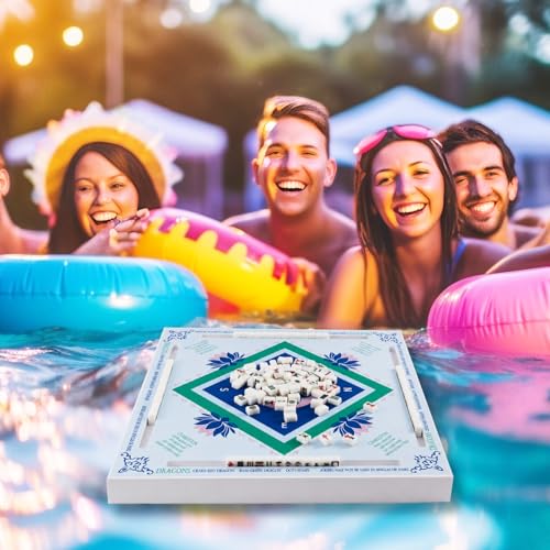 Mesa flotante de juego Mahjong 50x50x5 cm para piscina miniatura 4