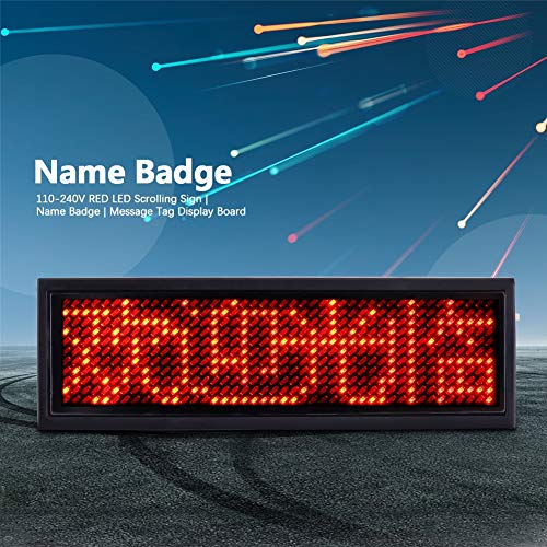 LED naambordje - rode LED scrolling-teken-badge LED-tag-display bord 110-240V - Image 3
