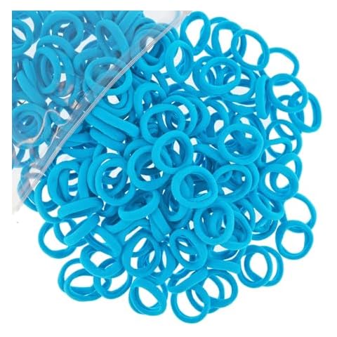 200 Pcs Solid Color Cotton Hair Ties for Women Girls' Elastics Hair Ties Seamless Ponytail Holder (Teal) Cover