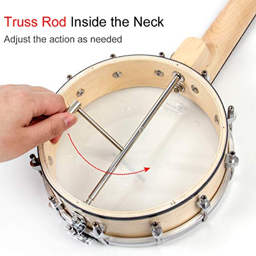 Kmise MI2702-KUS Banjolele,Banjo Ukulele Concert Size 23 Inch White Maple Neck Banjo Lele thumb #3