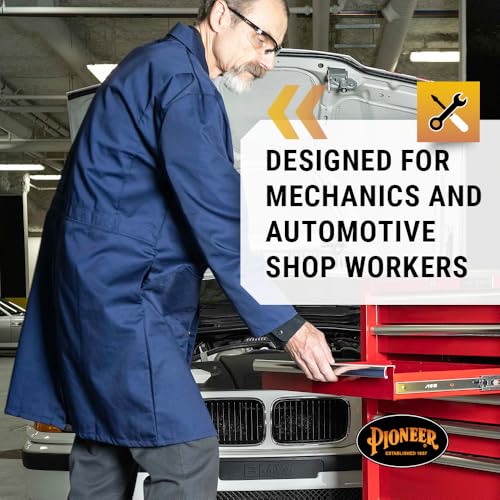 Pioneer Shop & Garage Work Coat - Multi Pocket - Action Back - Snap Double Placket Closure - Navy2