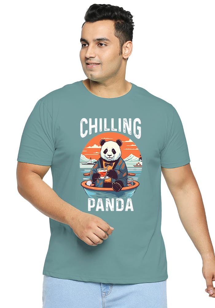 wear your opinion Plus Size Cotton Printed Tshirt for Men(New Chilling Panda)-picture-13