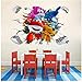 Dibujos animados Super Wings 3D pegatinas de pared para bebés decoración del hogar cartel de Anime calcomanía de pared arte juego papel tapiz niños guardería-50x70cm