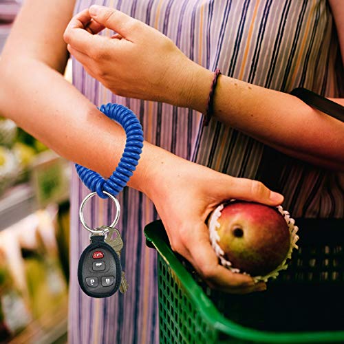 Image of Lucky Line 2 inch Spiral Wrist Coil with Steel Key Ring, Flexible Wrist Band Key Chain Bracelet, Stretches To 12 inch Assorted Colors, 25 Pack (41075)