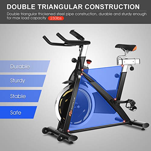 Goplus Indoor Cycling Bike, Stationary Bicycle with Flywheel and LCD Display, Cardio Fitness Cycle Trainer Professional Exercise Bike for Home and Gym Use - Home Fitness Guru Goplus Indoor Cycling Bike, Stationary Bicycle with Flywheel and LCD Display, Cardio Fitness Cycle Trainer Professional Exercise Bike for Home and Gym Use - Image 7