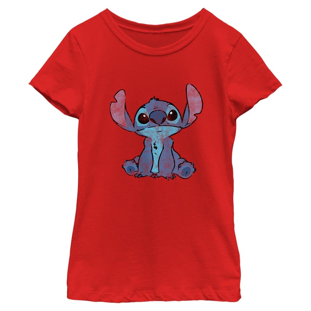 Disney Simply Lilo and Stitch Shirt for Girls, Solid Crew Tee