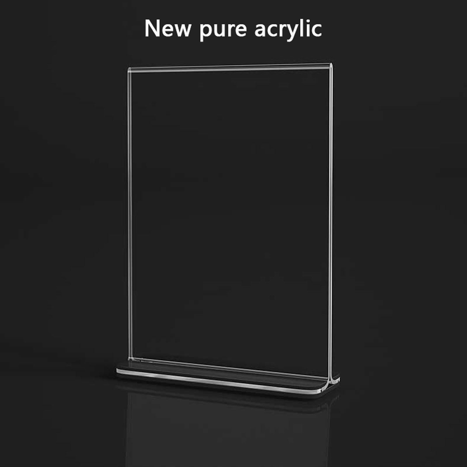 Acrílico Expositores de Mesa A4 ,Soporte de exhibición de acrílico en forma de T ,Porta menú de acrílico transparente para restaurante,para Oficina,Restaurante,Hotel,y Promociones - 10Unidad