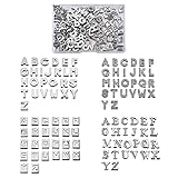 Beadthoven 約104個/箱 4種類 プラチナ アルファベット スライドチャーム 亜鉛合金 英字A-Z レター メタルチャーム ラインストーン付き ペンダント アクセサリーパーツ ジュエリー用 DIY ハンドメイド 手芸材料 手作り素材 クラフト用品 10~12.5x3~12x4~4.5mm