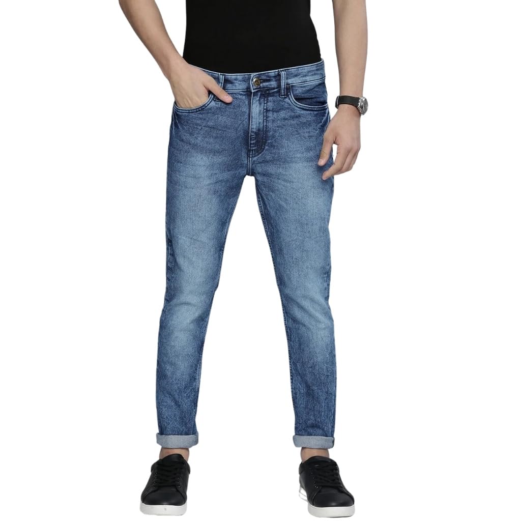 Men's Slim Fit Mid Rise Solid Mid-Rise Stretchable Jeans