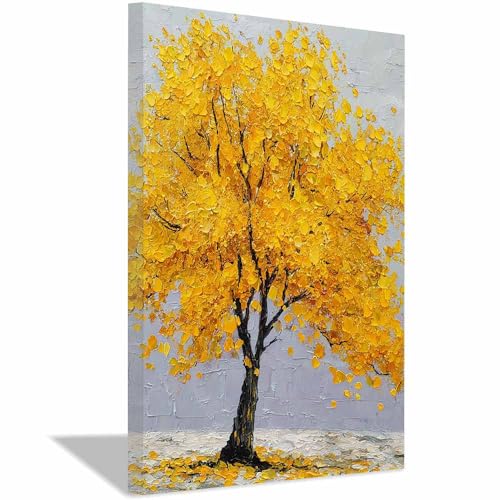 Tableau de décoration murale Arbre jaune multicolore pour embellir votre cuisine