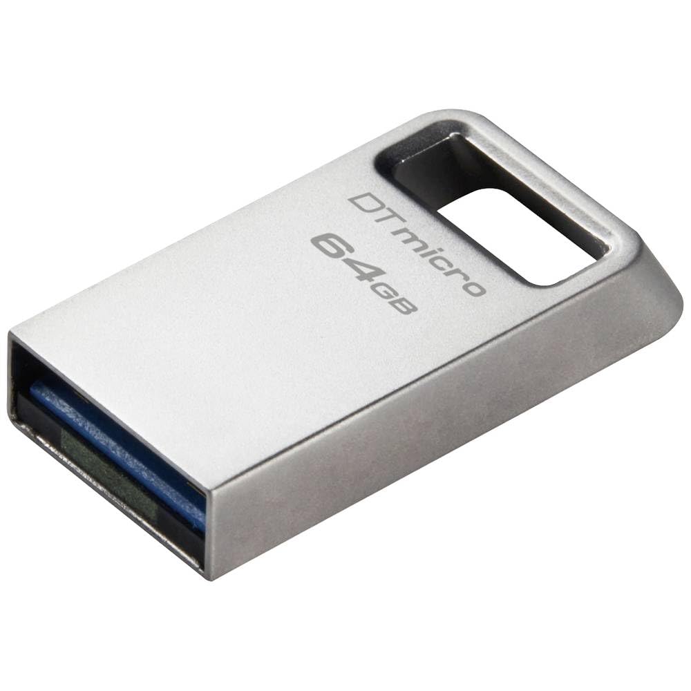 Kingston DataTraveler Micro 64GB USB Flash Drive | Ultra-Small Premium Metal Design | USB 3.2 Gen 1 | Speeds up to 200MB/s | DTMC3G2/64GB