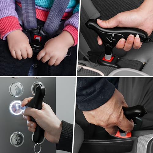 Image of Buckle Release Tool - Compatible with Baby Car Seat, Stroller, Vehicle Buckle & Other Push Button Device - Easy Buckle Release Aid for Arthritis, Long Nails & Elderly (Black) | Easy release aid for vehicle buckles, arthritis, long nails and elderly users.