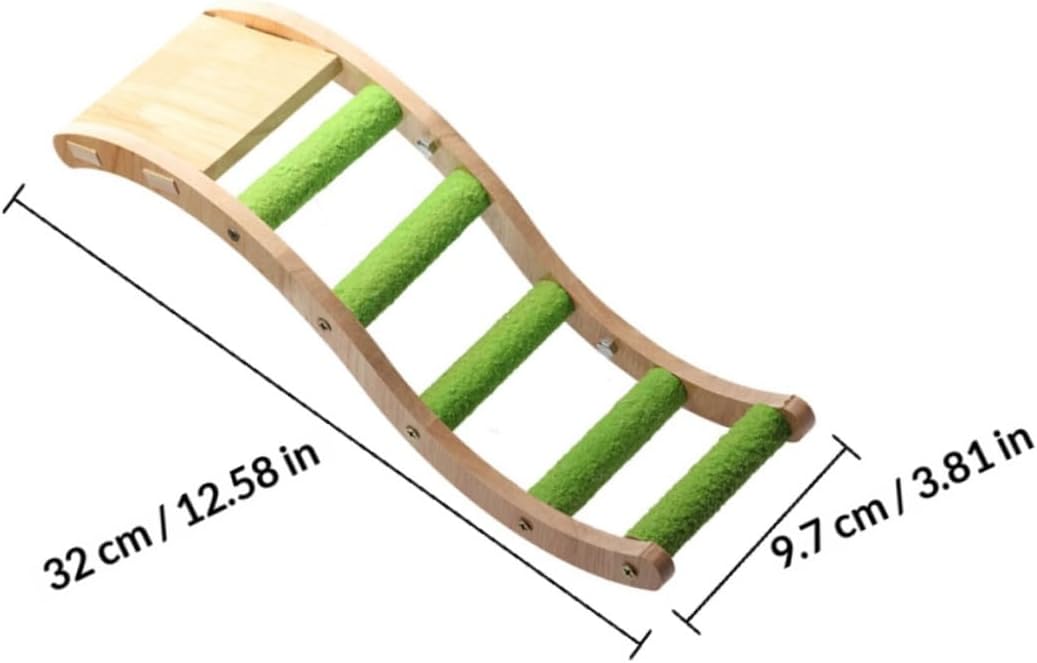 Parrot Wooden Ladder Bird Cage Supplies 2pcs Budgerigar Climbing Natural Wood Climbing Rope Ladder for Indoor Birds Cage Accessories