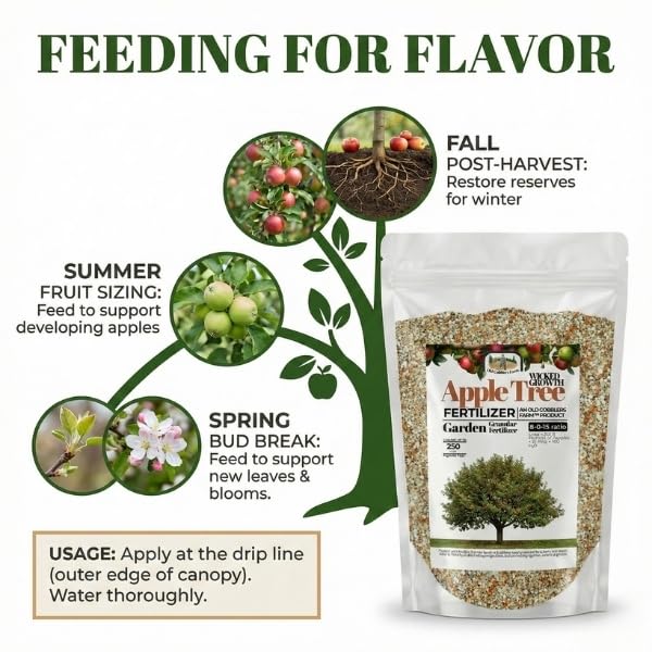 Old Cobblers Farm™ Wicked Growth Apple Tree Fertilizer - Boost Fruit Yield & Tree Health, Enhanced with Nutrients for Lush Growth – for All Apple Varieties (5 lbs | 10 lbs | 15 lbs | 20 lbs) (10 lb)