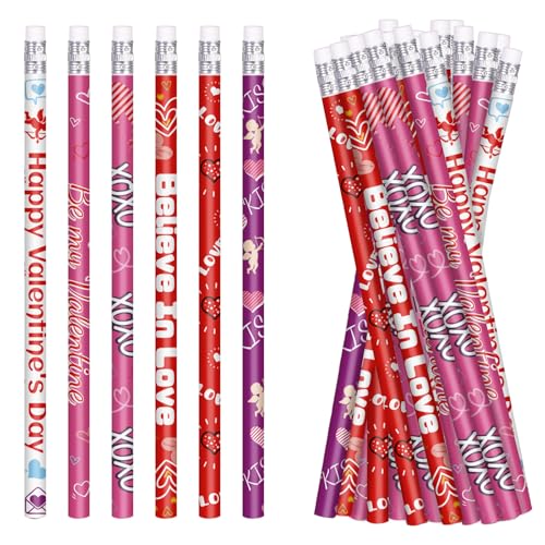 Lápices para San Valentín pack x24 con borrador miniatura 1