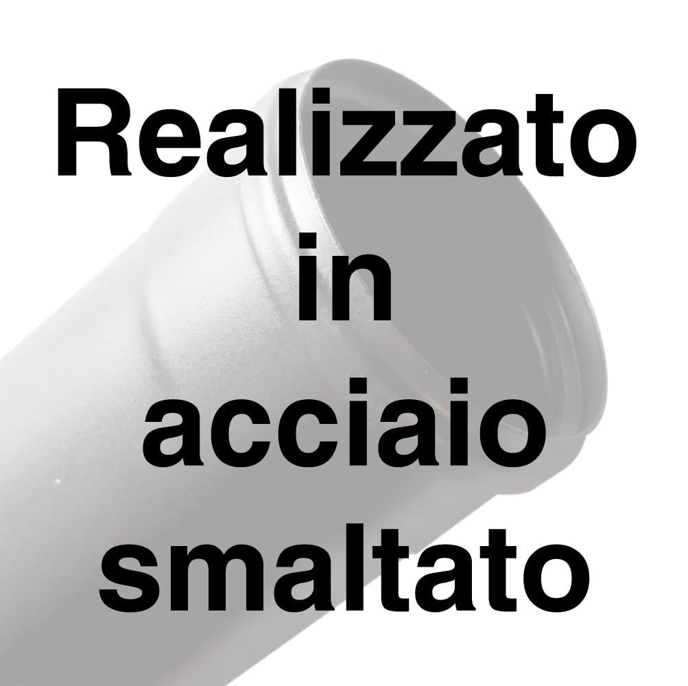 Kit tubi stufa a pellet canna fumaria dn 80 tubo acciaio smaltato nero porcellanato 600° Ce Made in Italy Mod 0